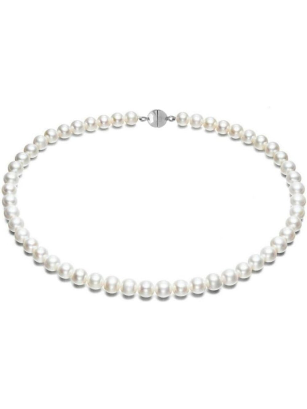 Elegant White Freshwater Pearl Necklace for Women, 7-8mm Real Pearl Strand